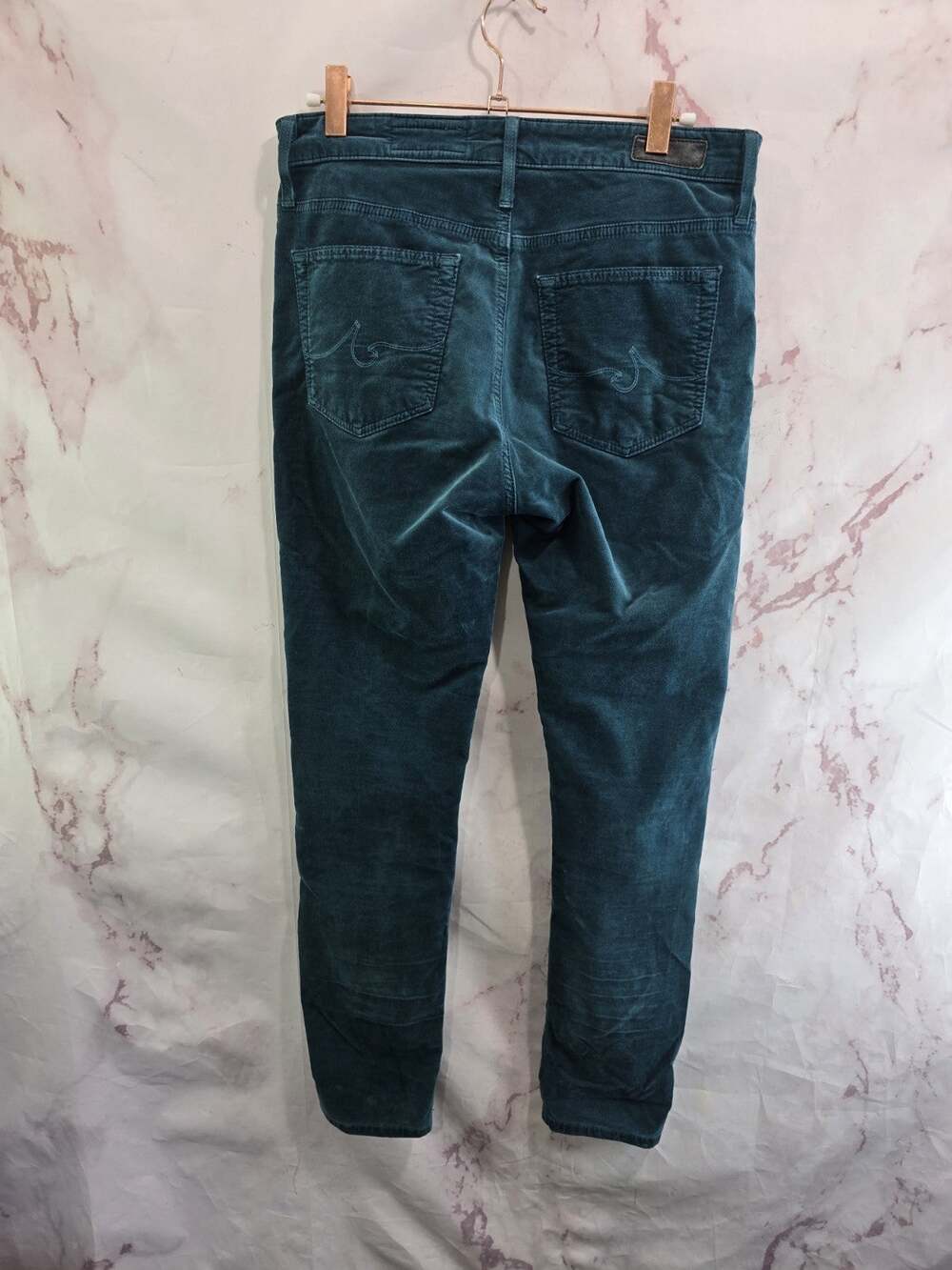AG Pants Womens 28 X 27 Green Velvet Corduroy High Rise Stevie Ankle Anthro